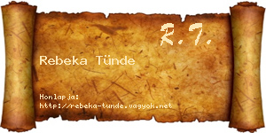 Rebeka Tünde névjegykártya